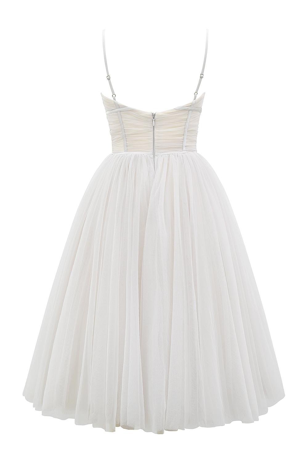Countess  french dove tulle midi dress - sale Product Image