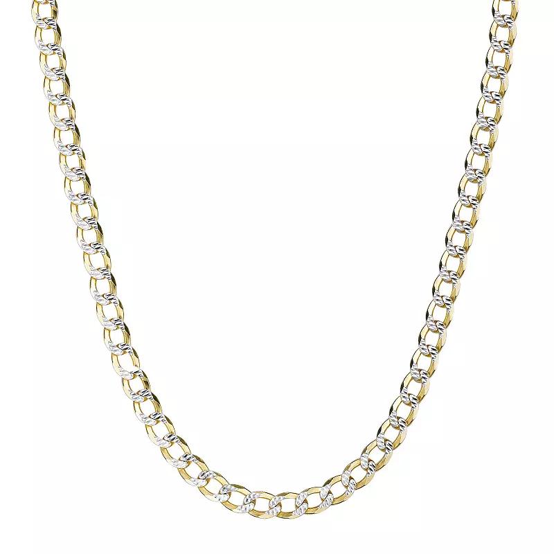 Men's LYNX 14k Gold Over Silver 6.4mm Pave Cuban Chain Necklace, Size: 20", Gold Tone Product Image