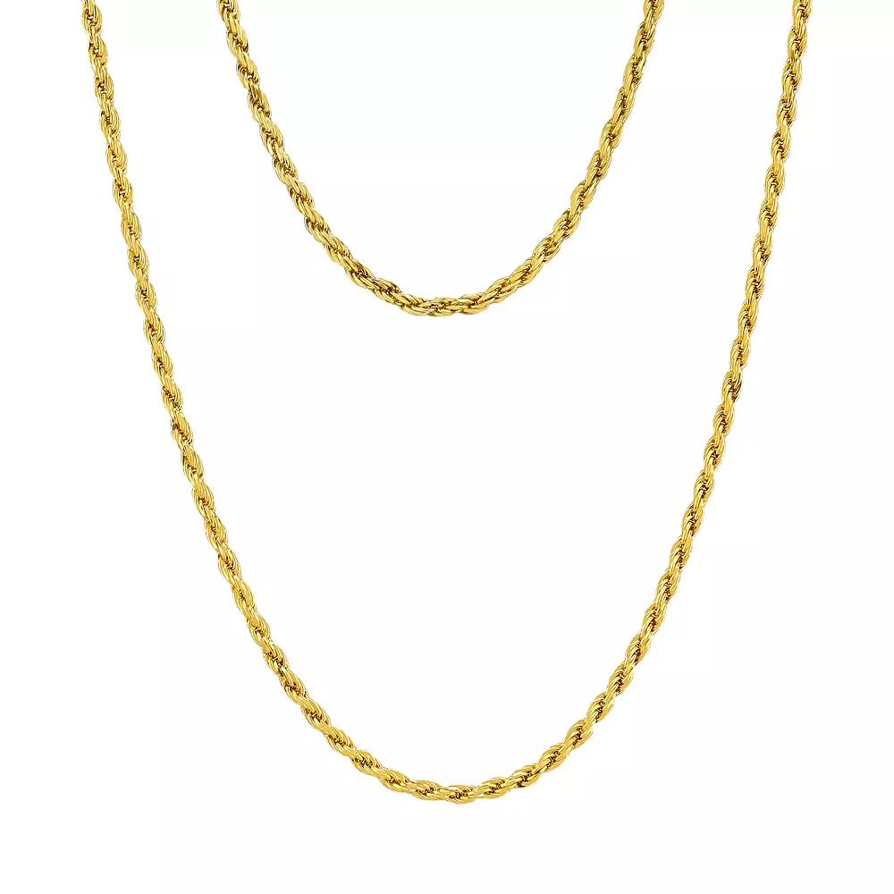 Primavera 24k Gold Over Silver Rope Necklace & Bracelet Set, Womens, Gold Tone Product Image