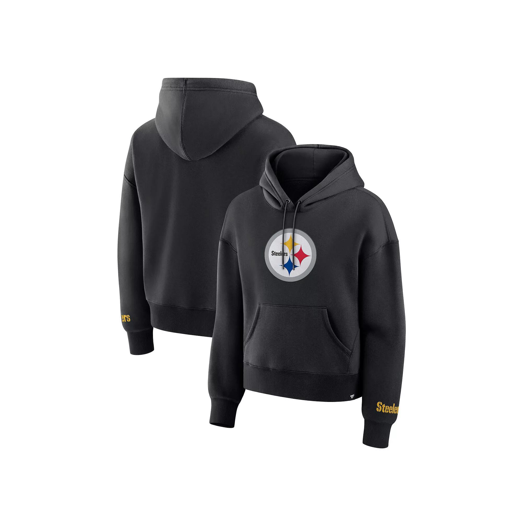 Women's Fanatics Black Pittsburgh Steelers Legacy Fleece Pullover Hoodie, Size: XL Product Image