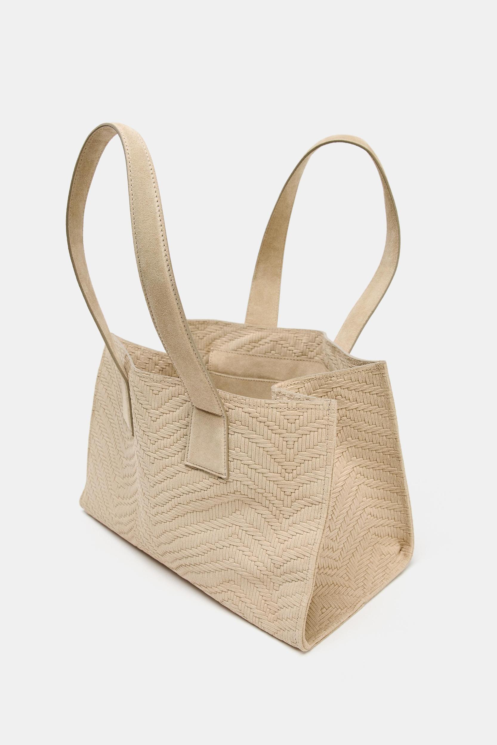 BRAIDED SPLIT LEATHER SHOPPER BAG Product Image