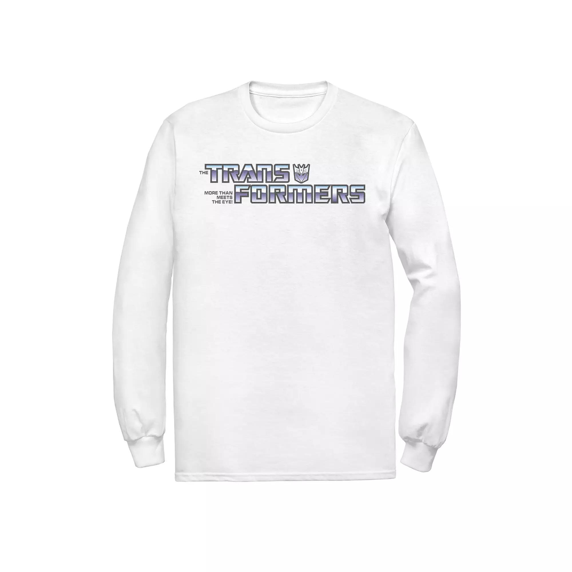 Men's Transformers Purple Gradient Logo Tee, Size: XXL, White Product Image