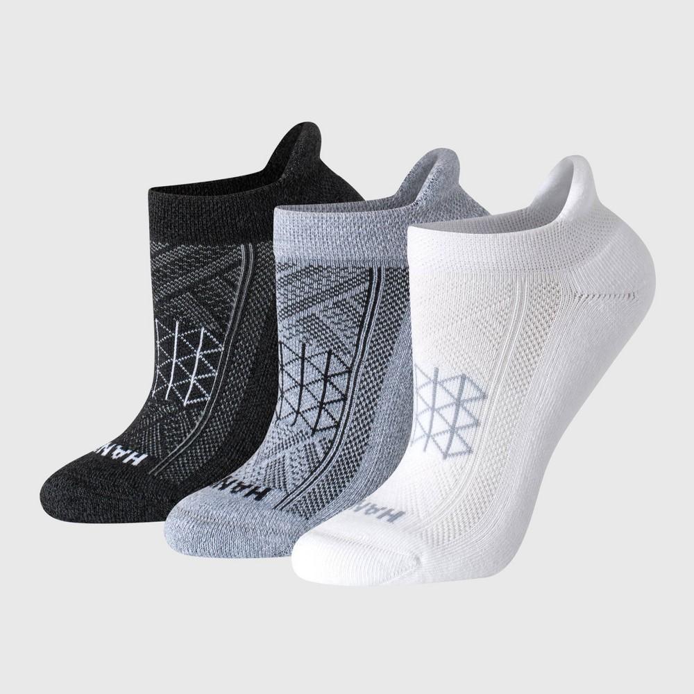 Hanes Women's Absolute Run 3pk No Show Tab Socks - Pink 5-9: Arch Support, Cushioned Sole, Seamless Toe Product Image