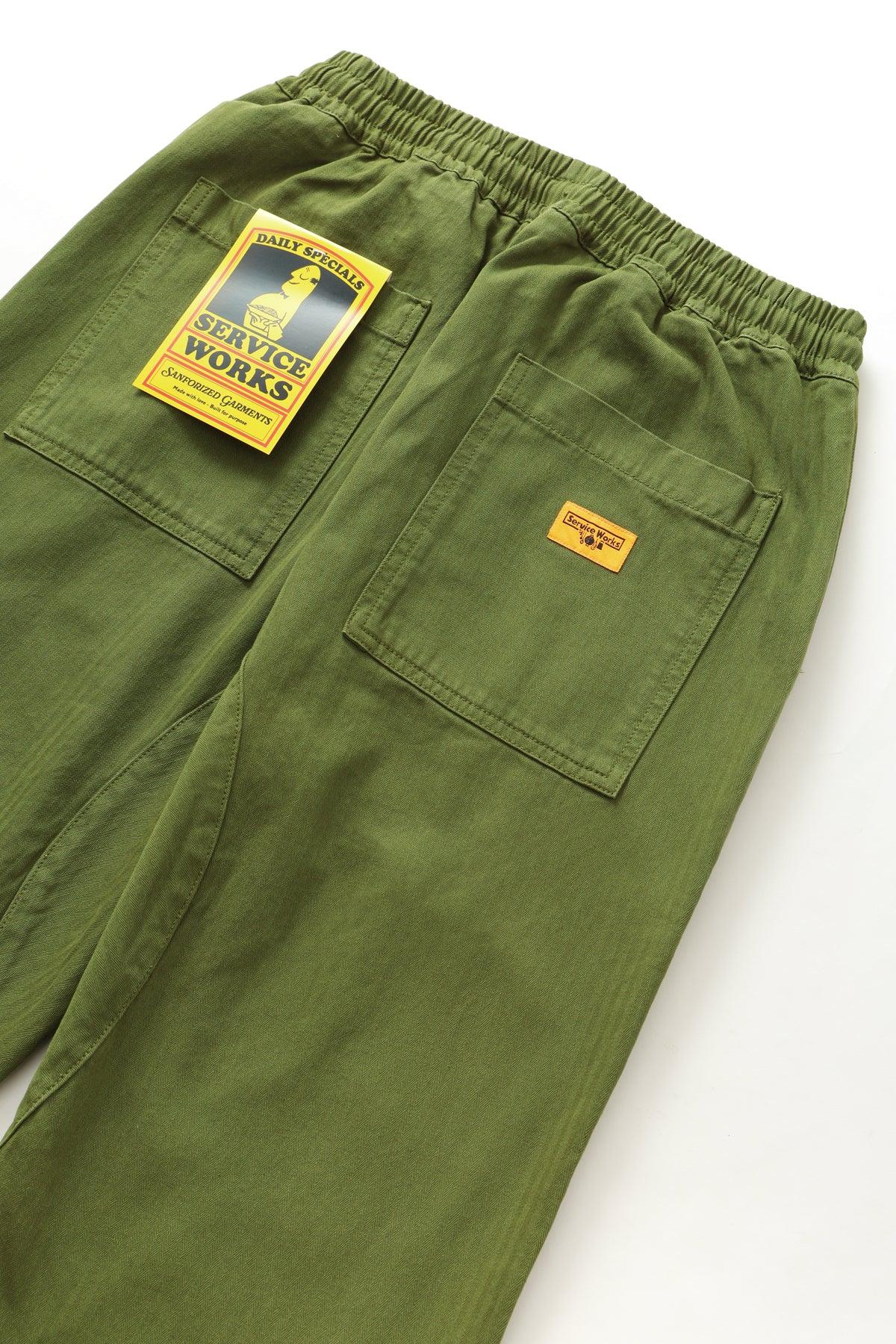 Herringbone Chef Pants - Pesto Product Image