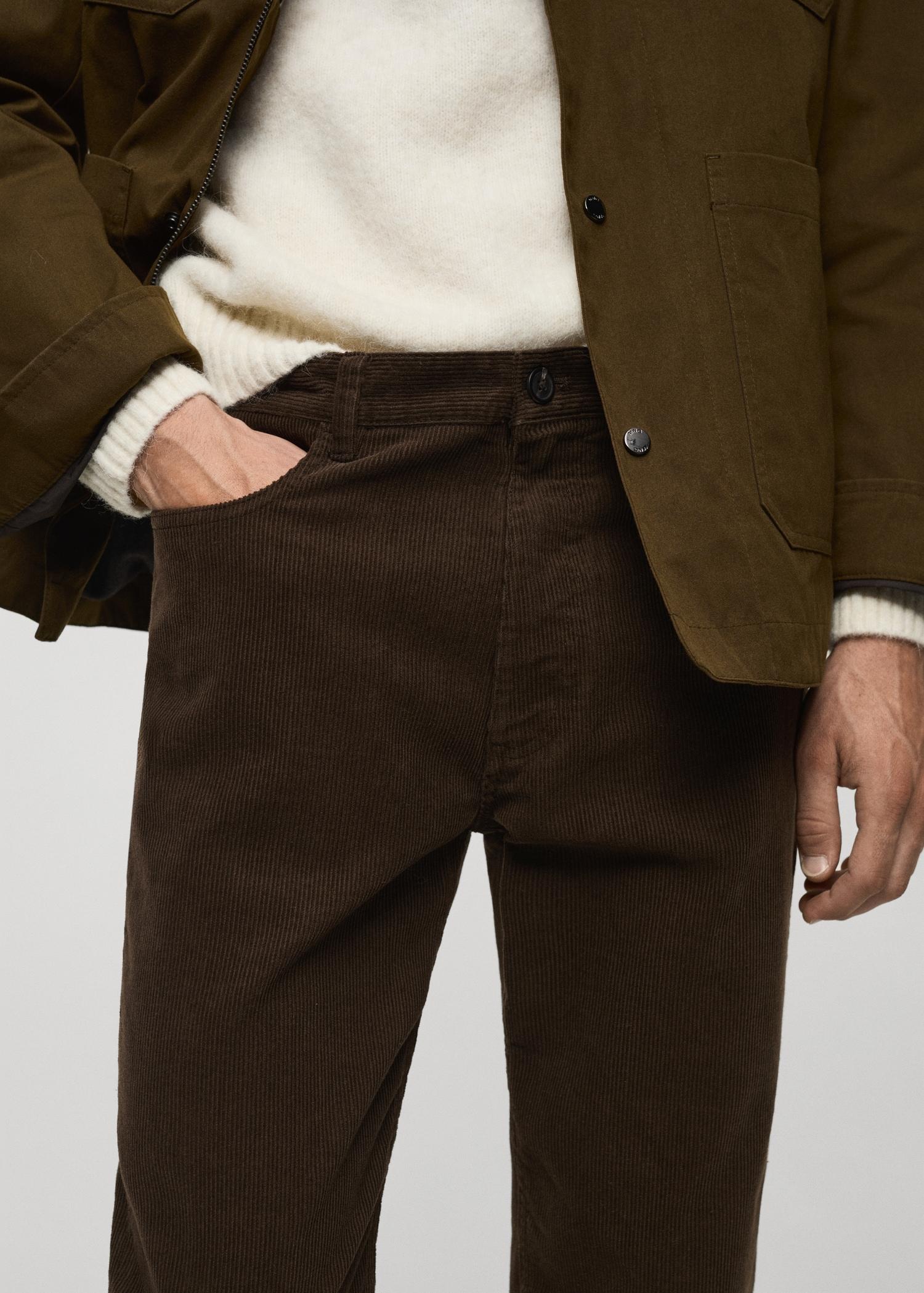 Corduroy regular-fit pants - Men | MANGO USA Product Image