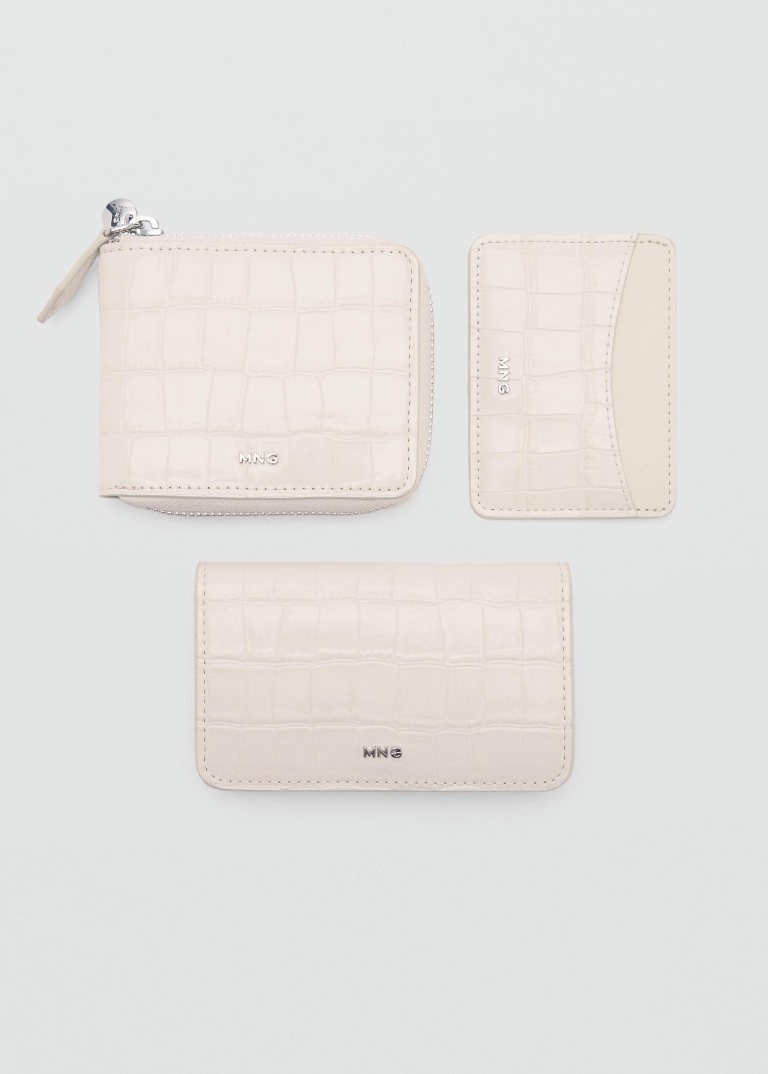 Croco leather-effect mini wallet - Women | MANGO USA Product Image