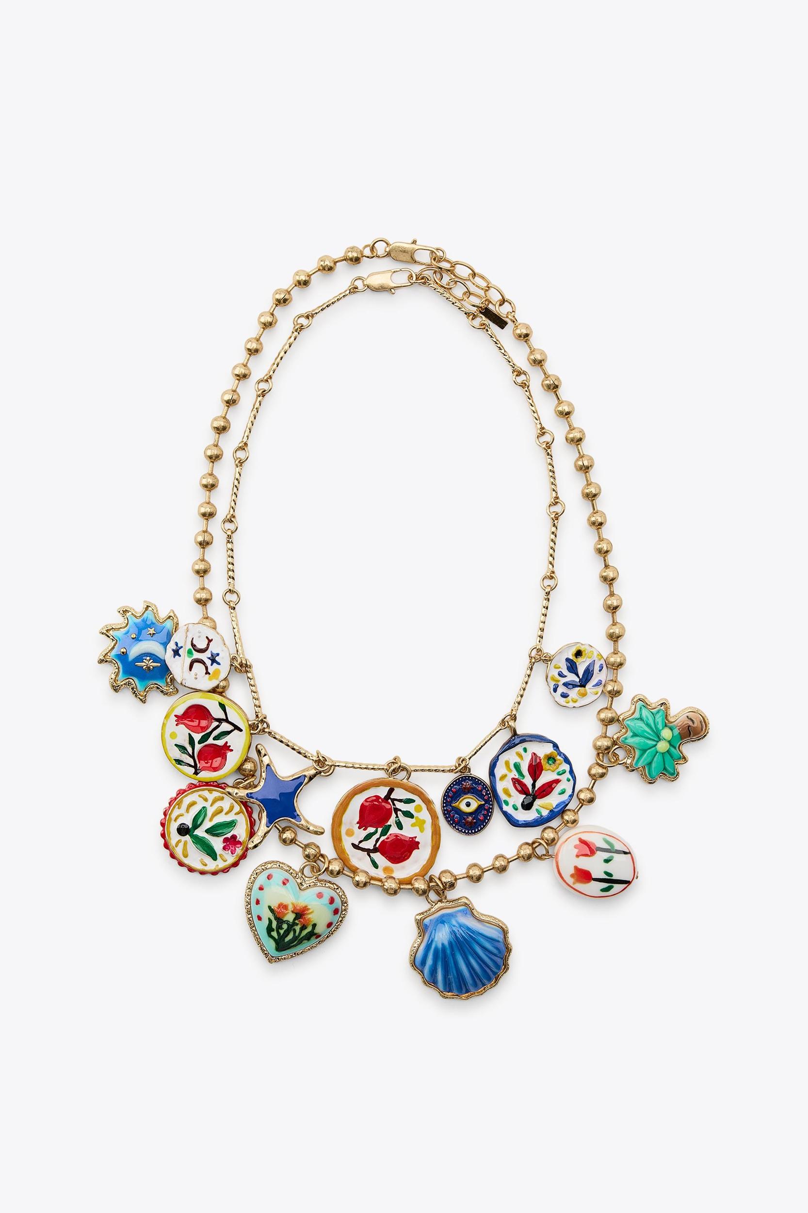 2-PACK PALM TREE FLOWER RESIN NECKLACES Product Image