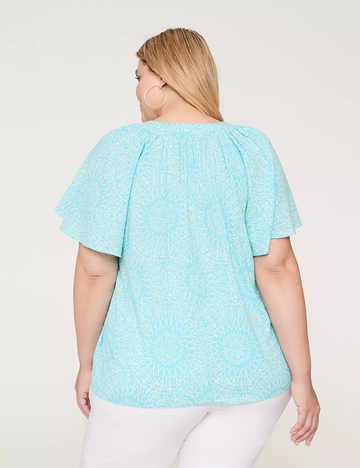 Swing Flutter-Sleeve Popover Blouse Product Image
