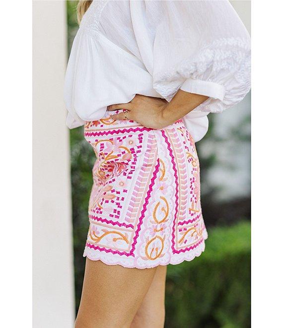 J.Marie Gianni Floral Embroidered Mini Pencil Skirt Product Image