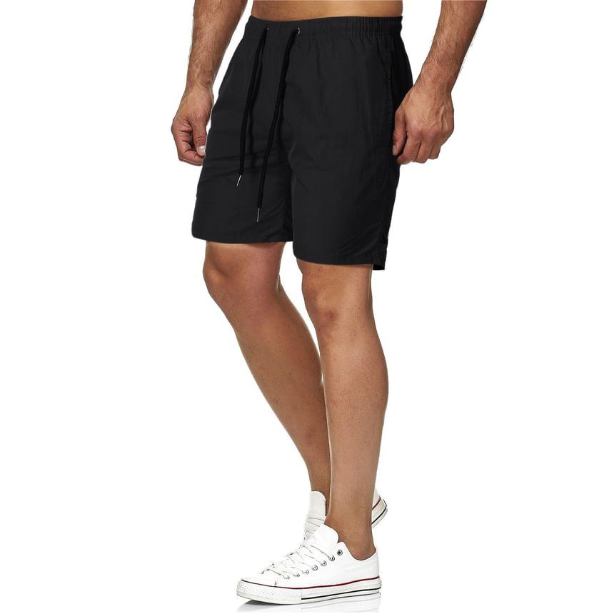 Drawstring Waist Plain Shorts Product Image