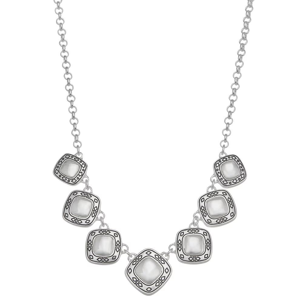 Napier Silver Tone West Frontal Necklace, Women's Product Image