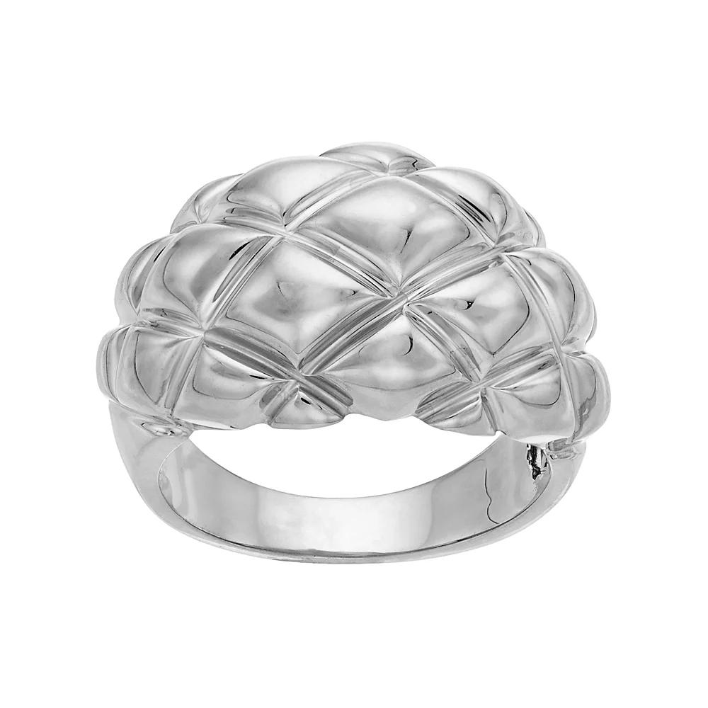 Sterling Silver Quilted Ring, Women's, Size: 7 Product Image