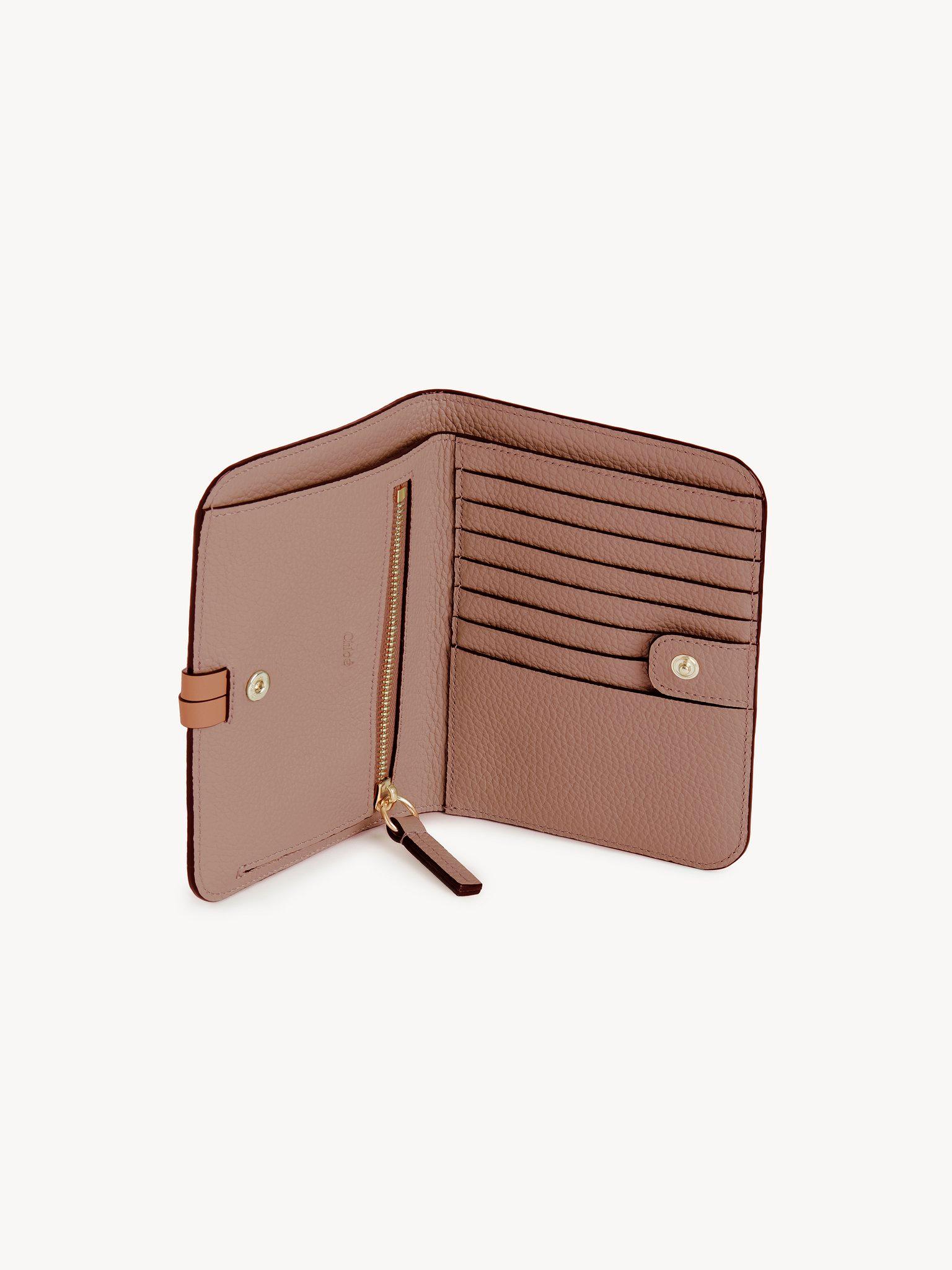 Alphabet bifold wallet in grained leather  Product Image