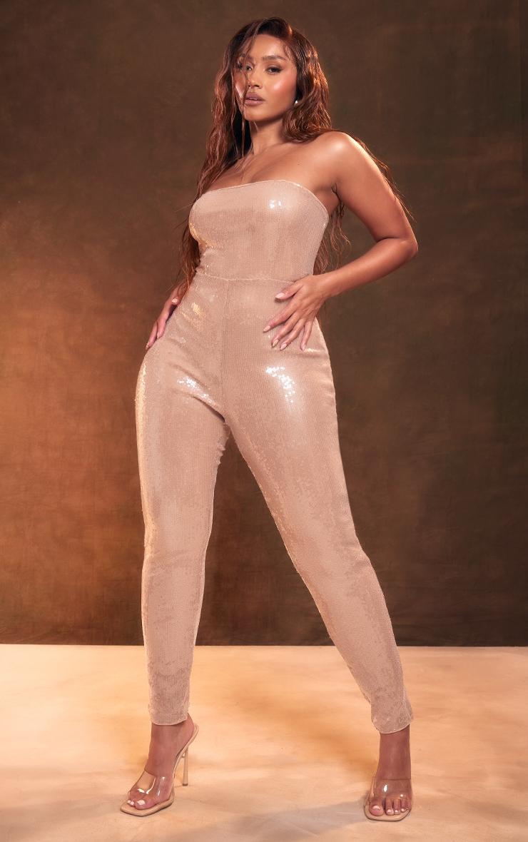 Shape Nude Sequin Bandeau Jumpsuit Product Image