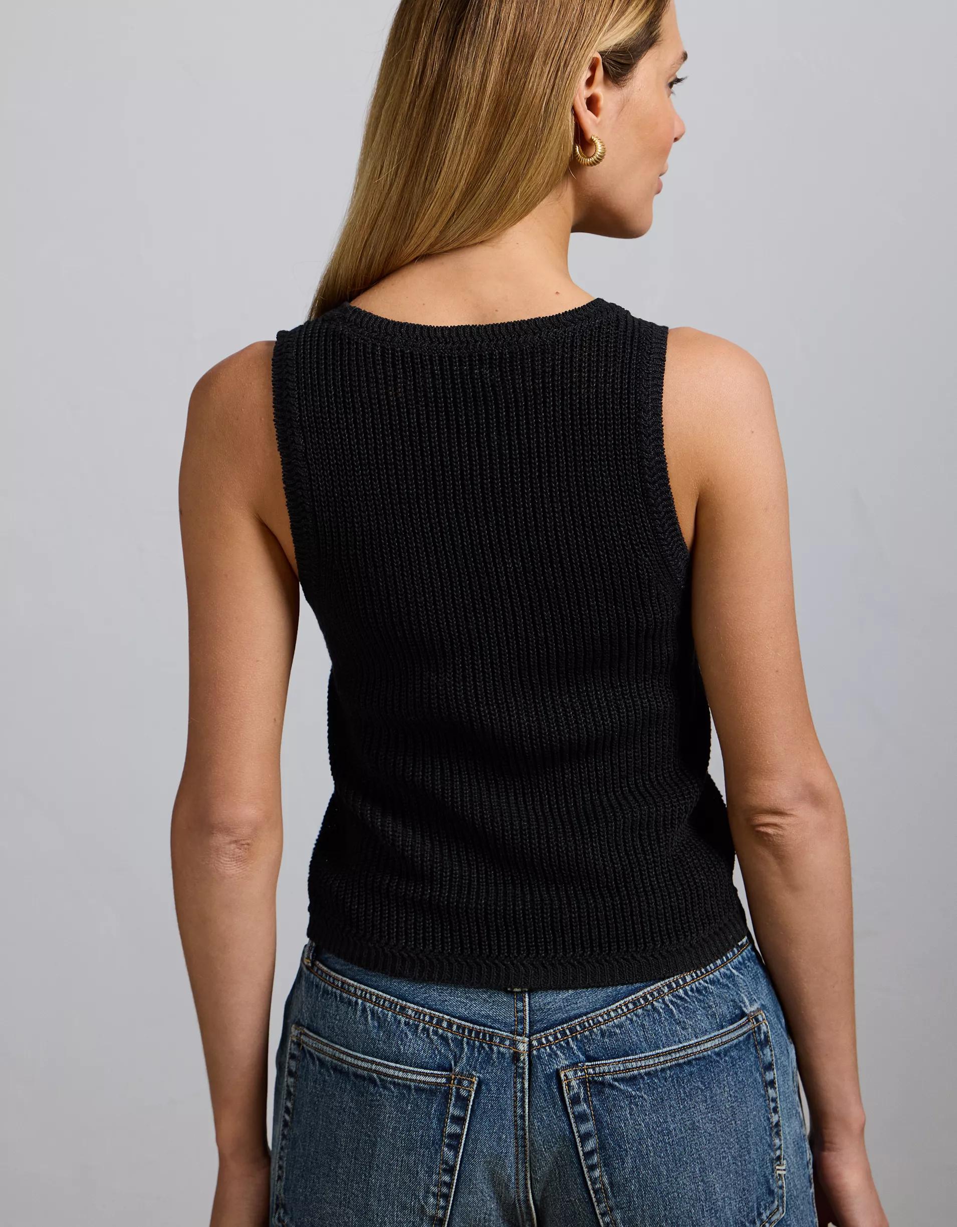 AE77 Premium Linen Sweater Tank Top Product Image