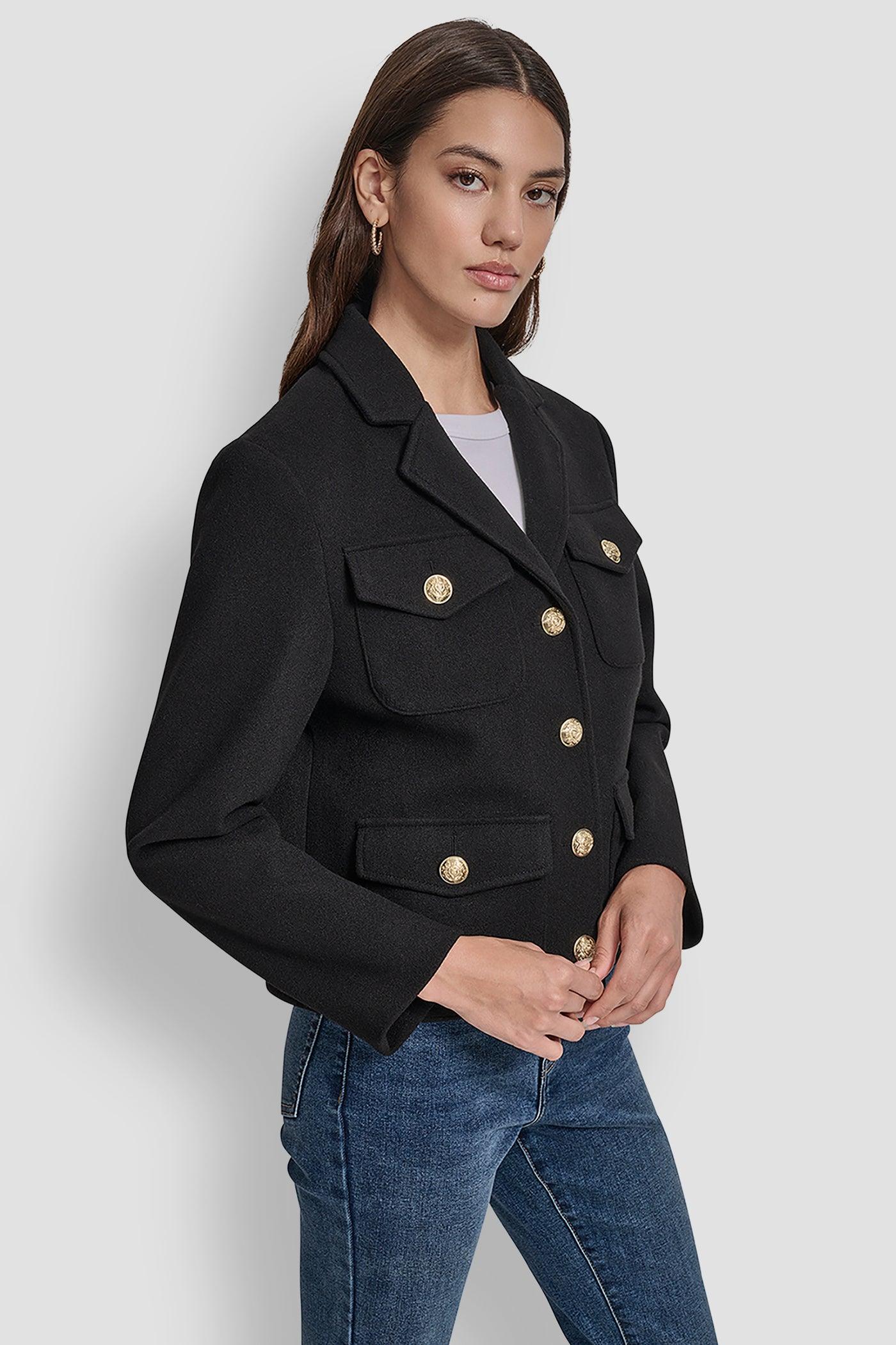 CROPPED FAUX WOOL JACKET Product Image
