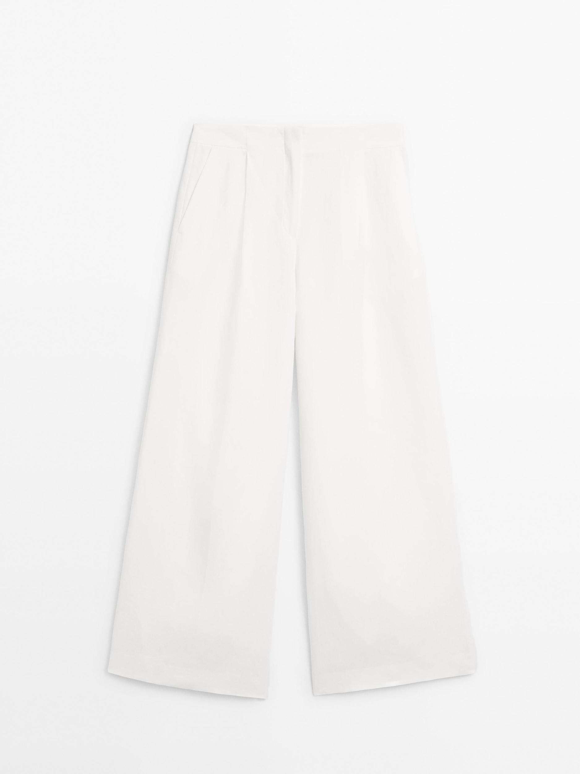 100% linen darted suit trousers Product Image