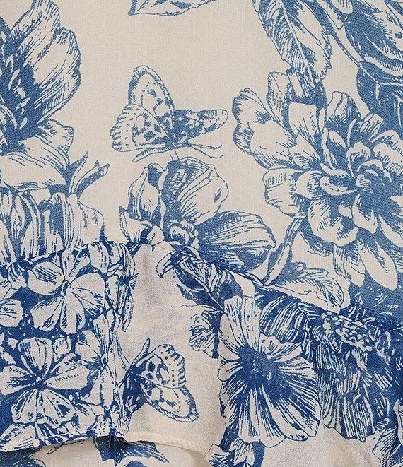 Lucy Paris Plus Cassandra Sleeveless Floral-Printed Ruffle-Tier-Skirted Long Dress Product Image