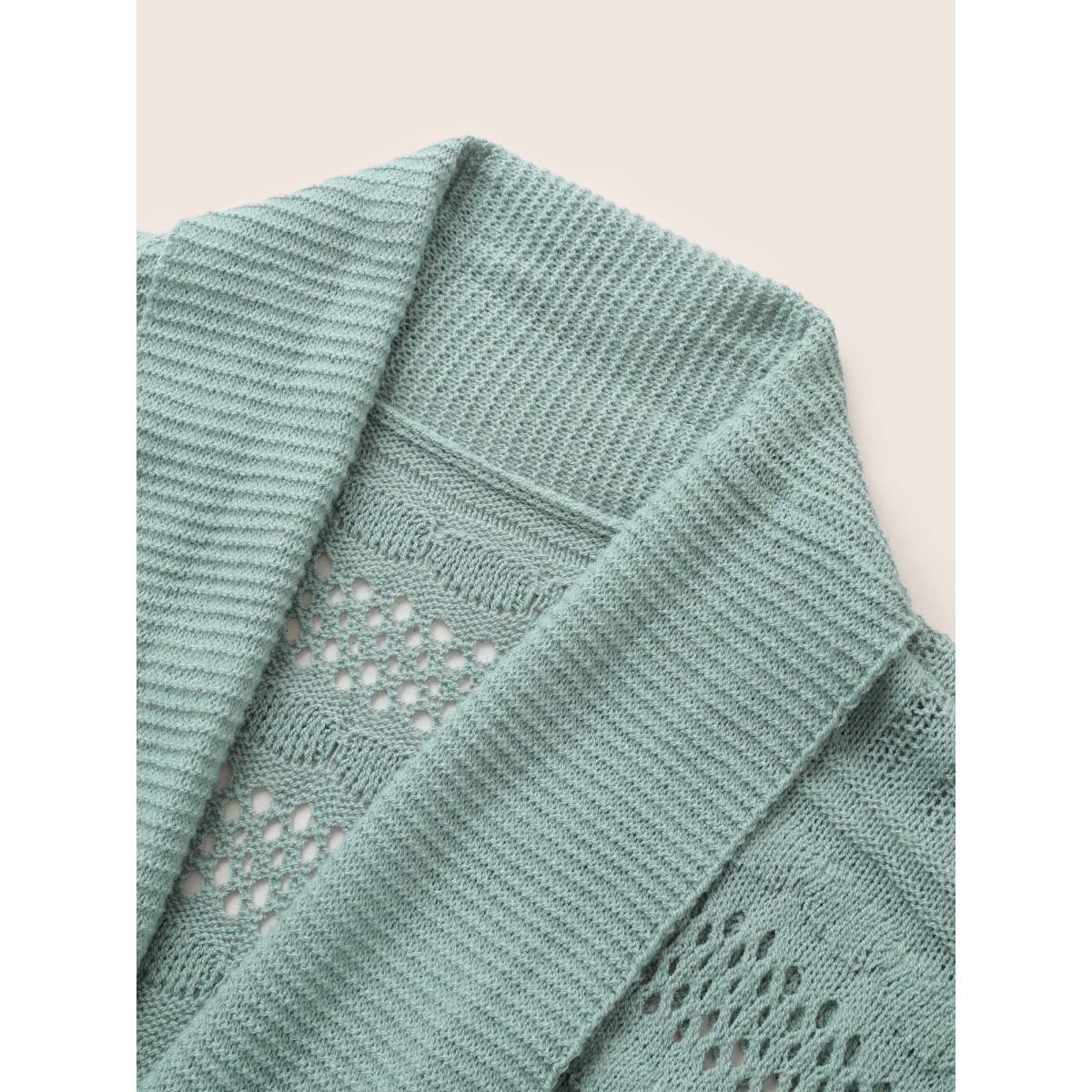 Plus Size Solid Cable Knit Cut Out Open Front Cardigan Mint Women Casual Long Sleeve Everyday Cardigans BloomChic 22-24/3X Product Image