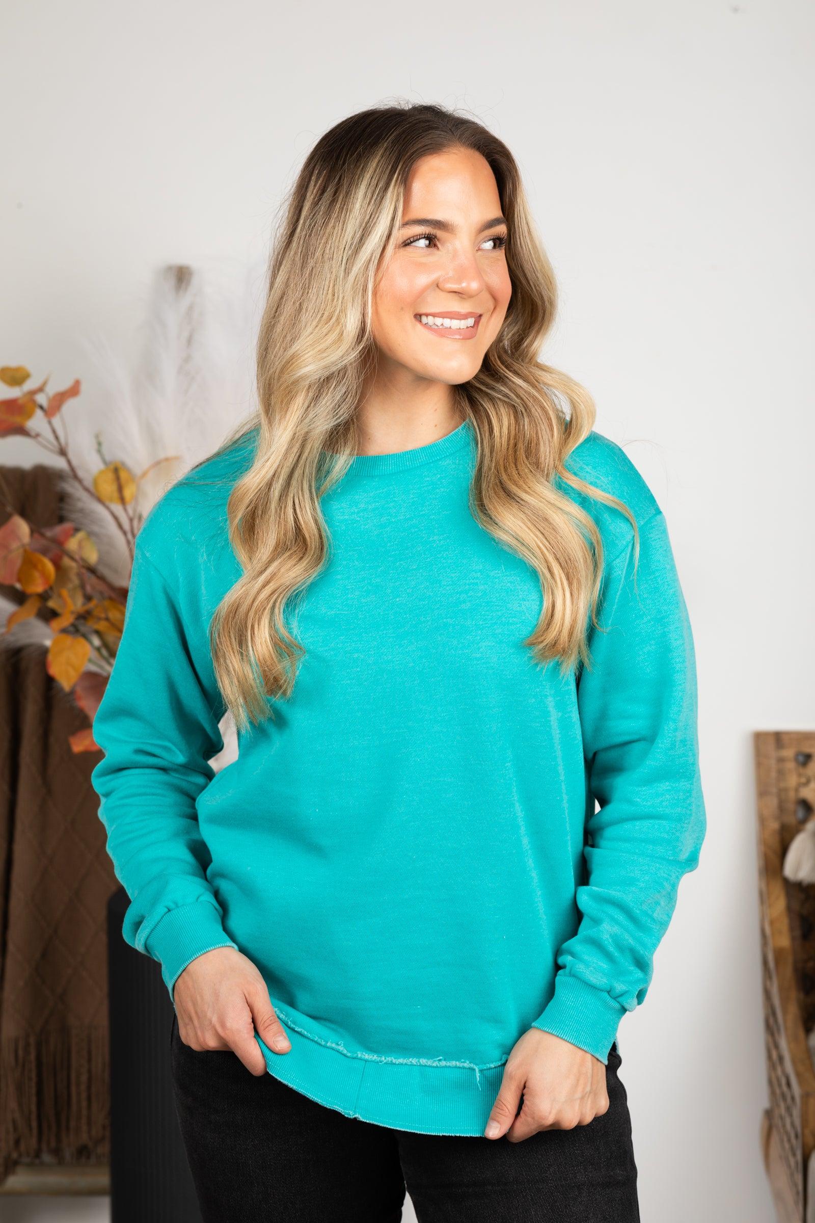 Pigment Dyed Cozy Campfire Round Hem Sweatshirt Product Image