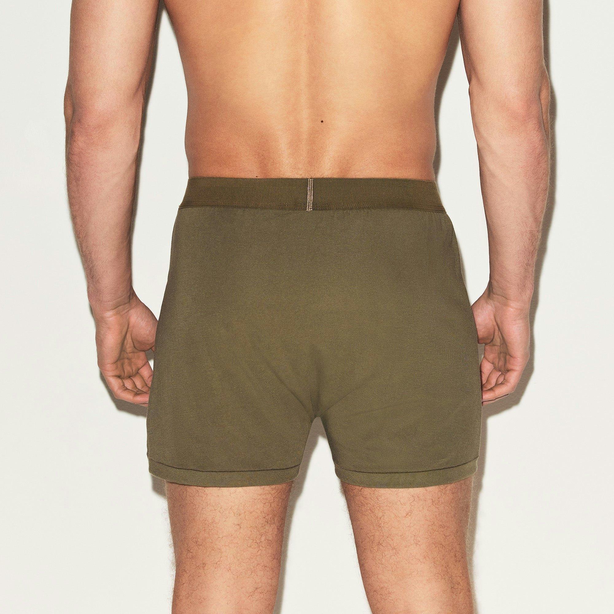 SKIMS COTTON MENS KNIT BOXER | ARMY Product Image