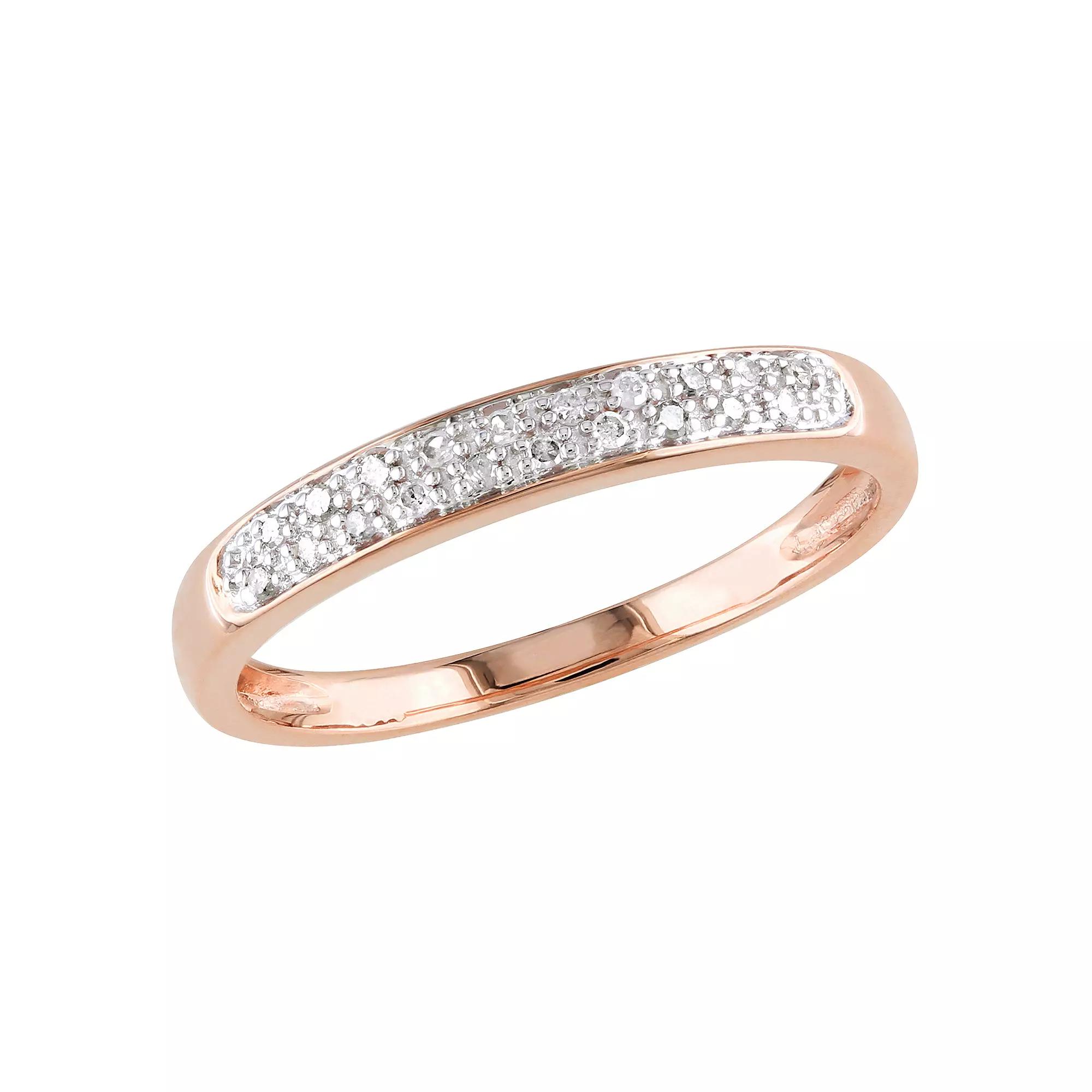 Stella Grace 10k Rose Gold 1/10 Carat T.W. Diamond Anniversary Band, Women's, Size: 11 Product Image