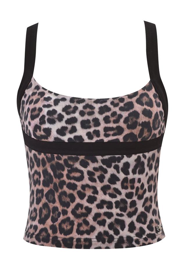 BLARE HALTER STRAP TOP - LEOPARD Product Image