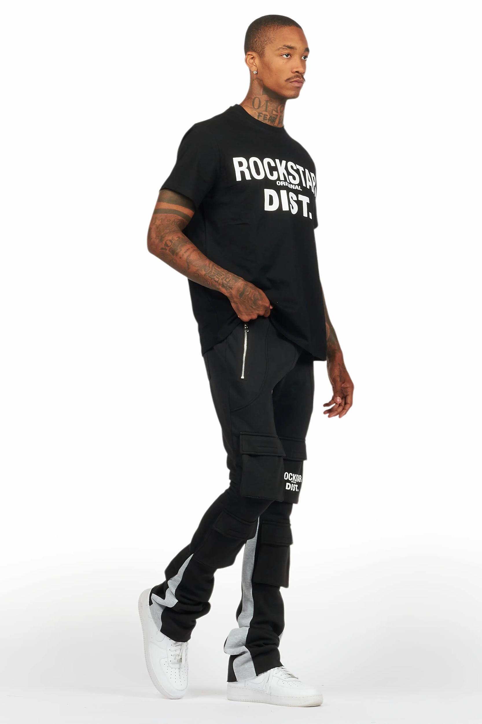 Antoon Black T-Shirt/Stacked Flare Track Set Male Product Image