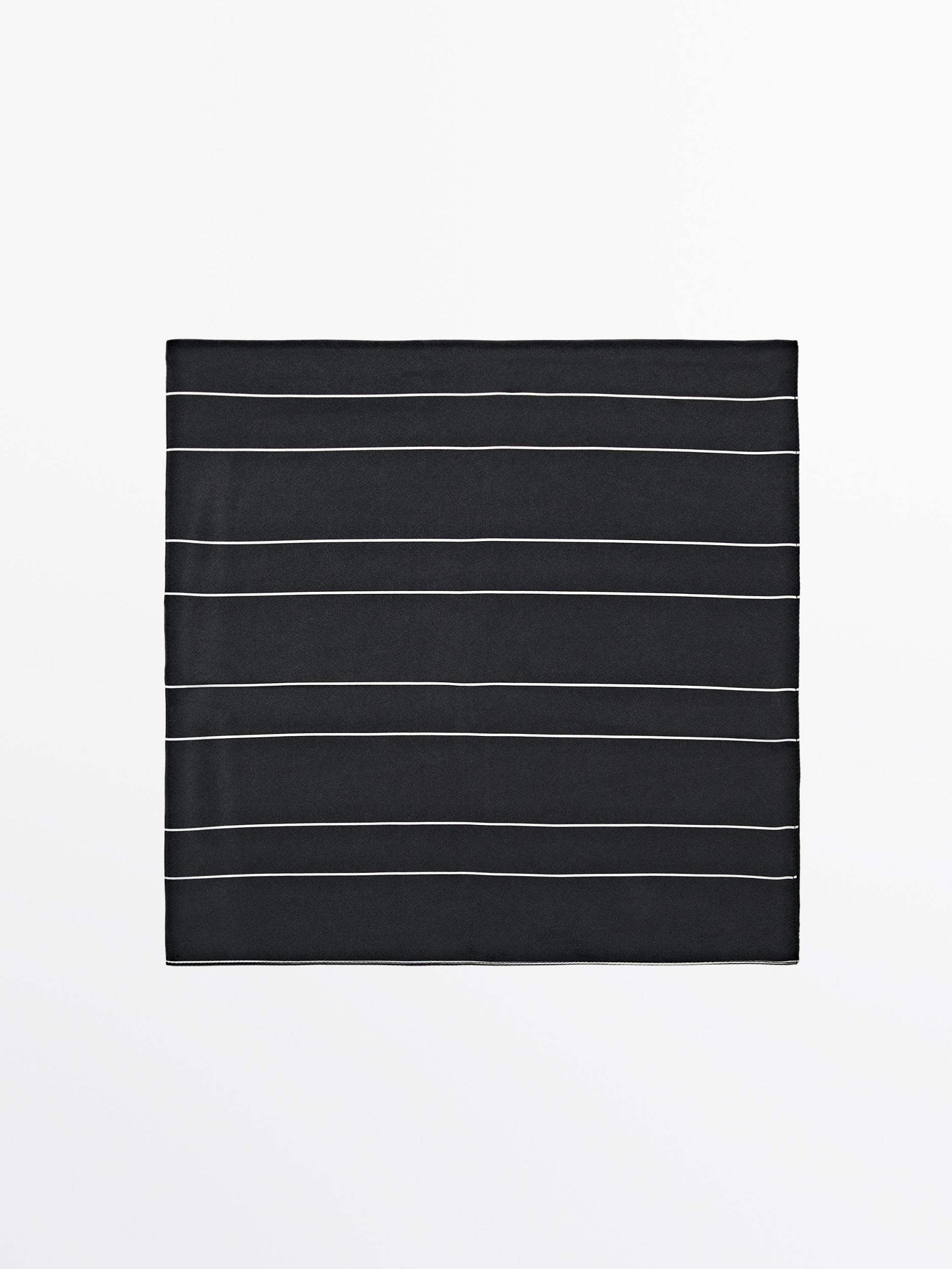 100% silk striped scarf Product Image