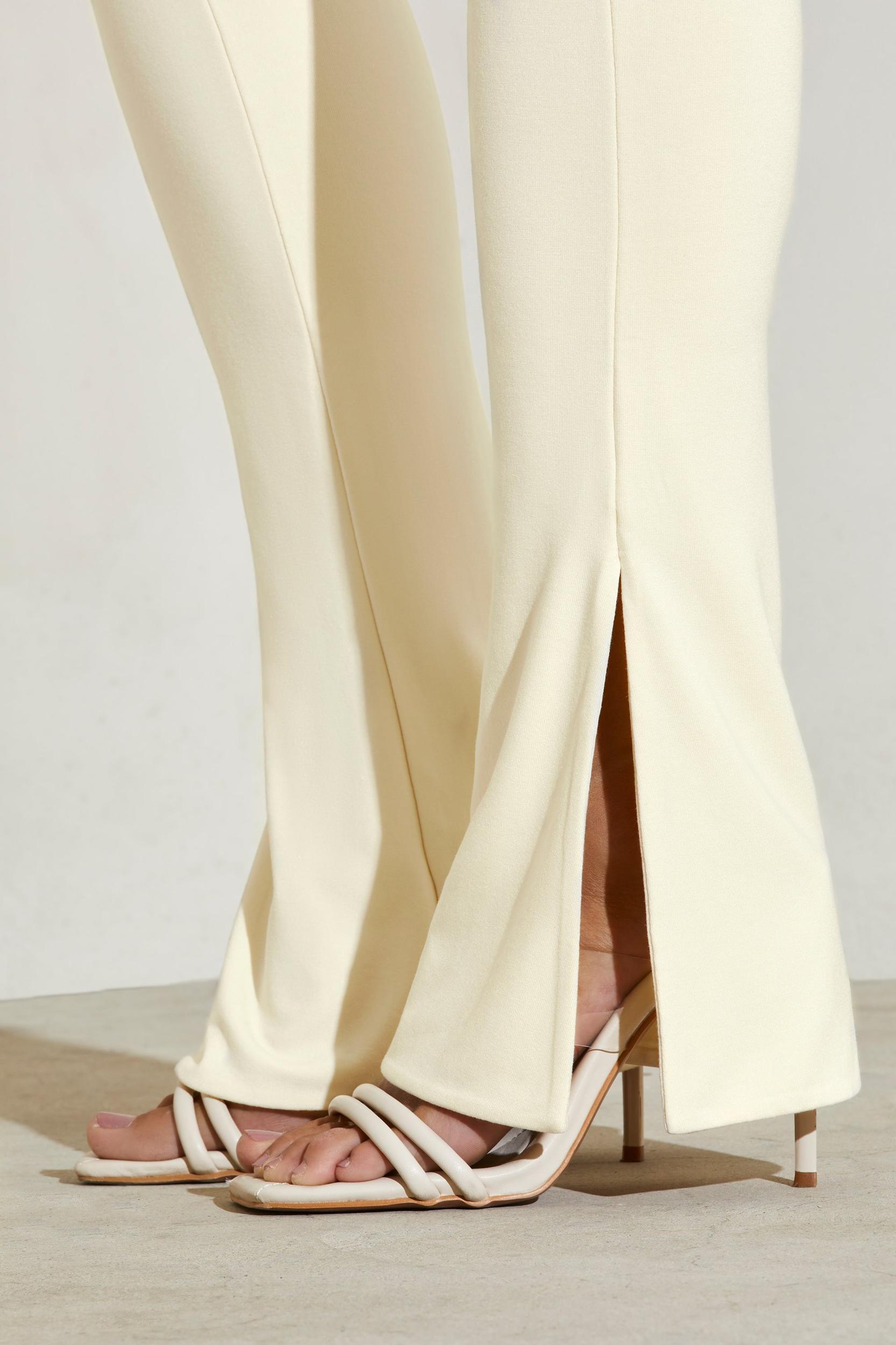 Strapless Flared Hem Jumpsuit in Ivory Product Image