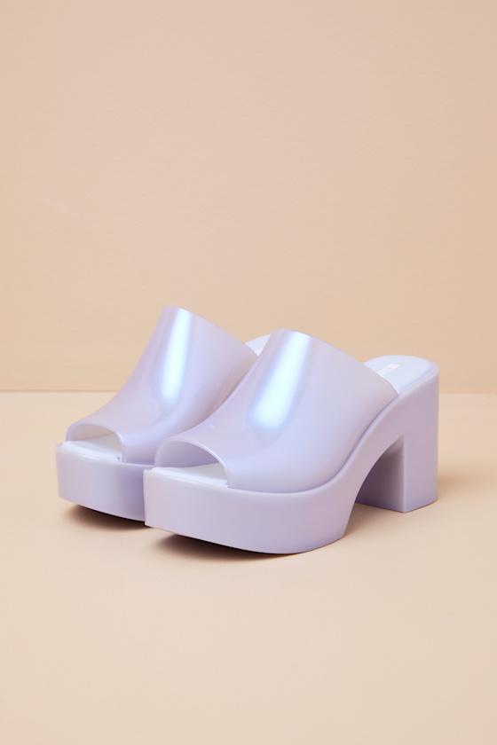 Mule Hype Pearly Blue Jelly Platform Slide Sandals Product Image