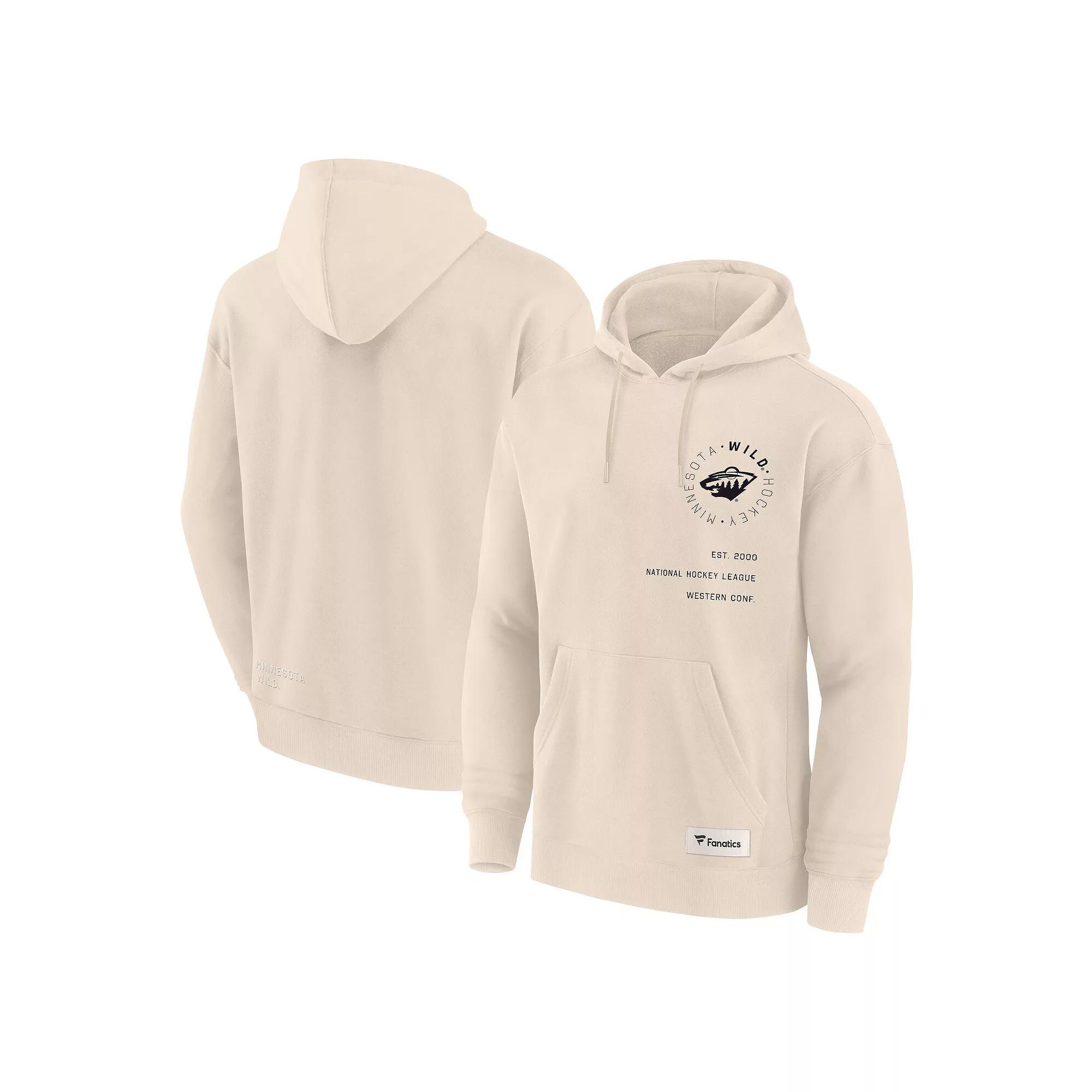 Men's Fanatics Cream Minnesota Wild Future Ground Info Pullover Hoodie,  Product Image