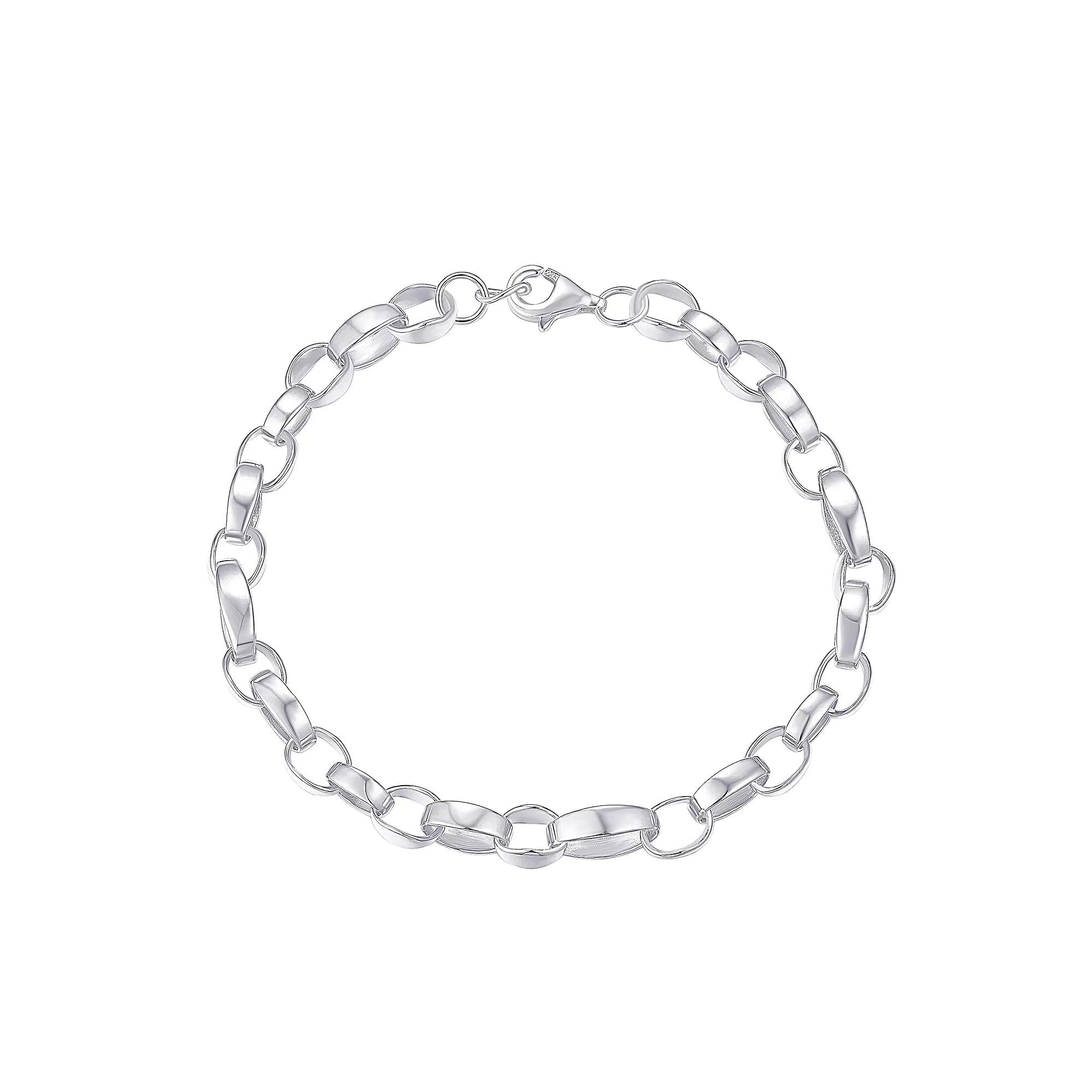 Argento Forte Platinum Over Silver Link Bracelet, Women's, Size: 7.5", Sterling Silver Product Image