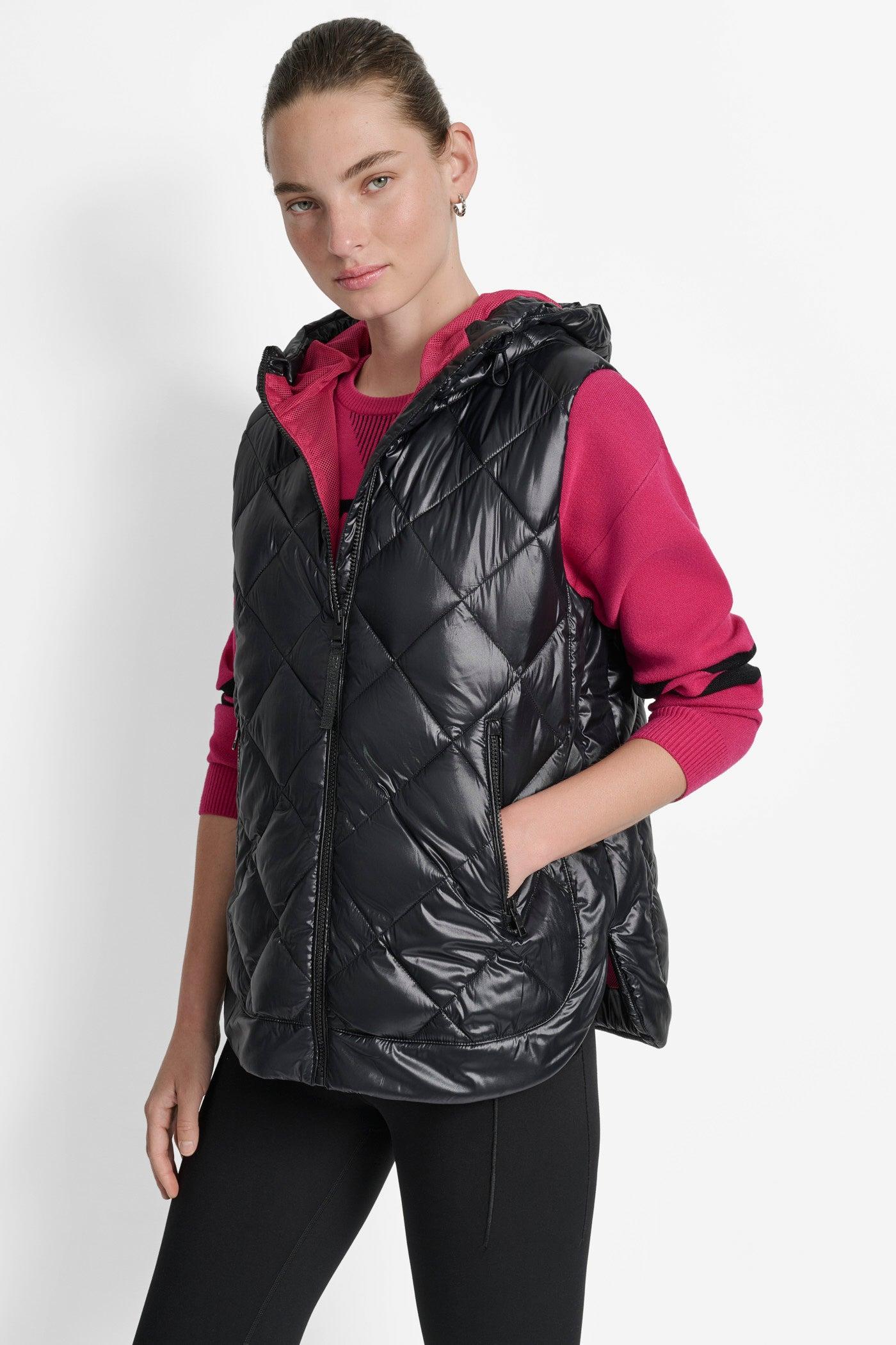 QUILTED HOODED VEST Product Image