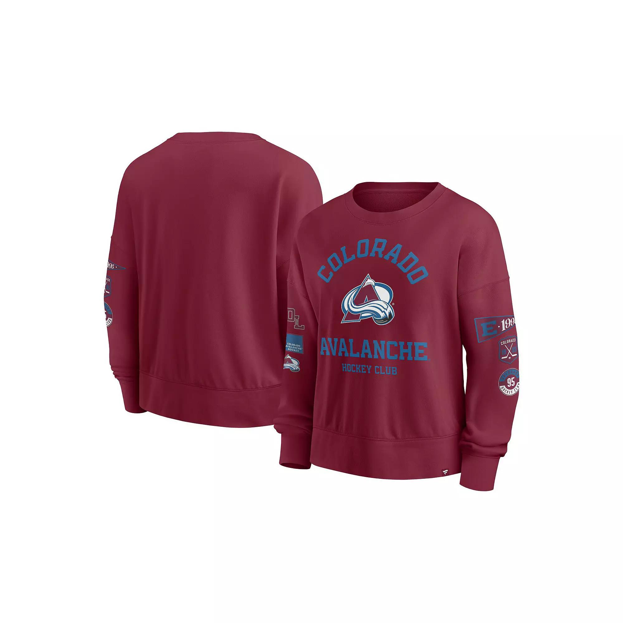 Women's Fanatics Burgundy Colorado Avalanche Go Team Pullover Sweatshirt,  Product Image