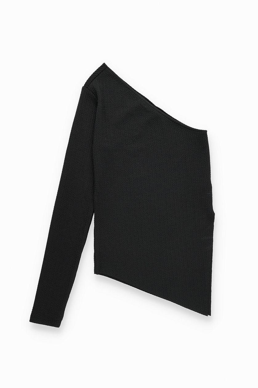 One Sleeve Jersey Top Green Product Image