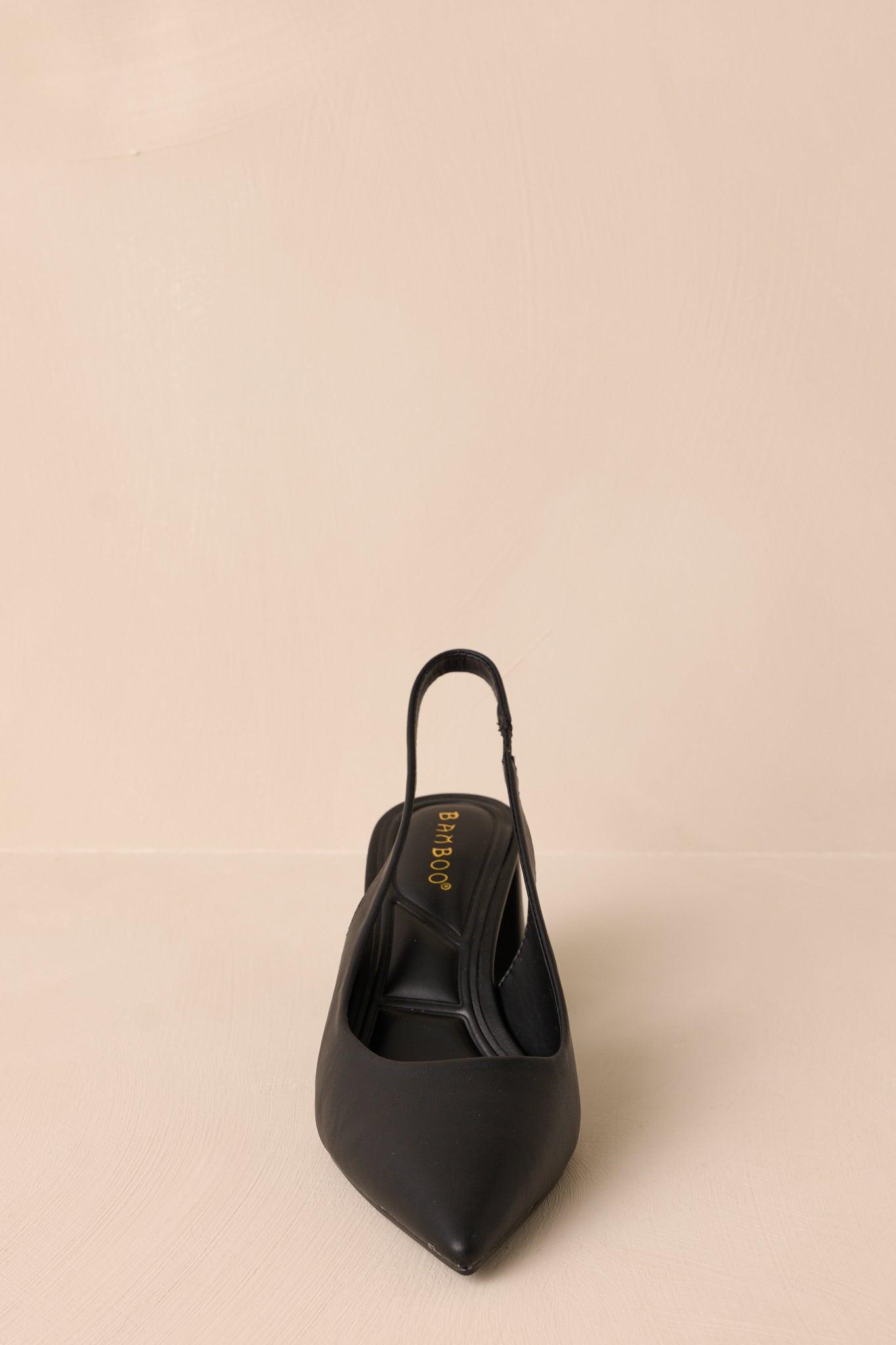 Lost Your Chance Black Pointed-Toe Slingback Heels Product Image
