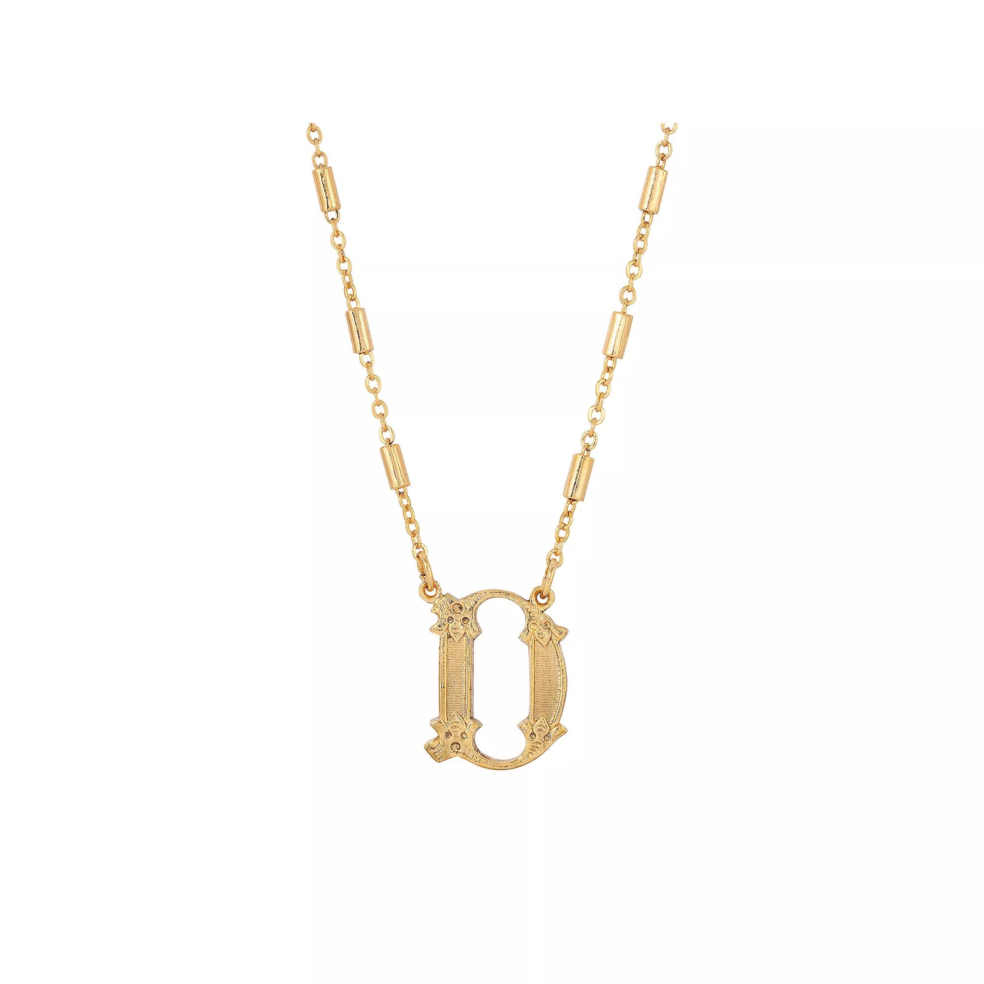 1928 Gold Tone Initial Necklace, Womens, Yellow W Product Image