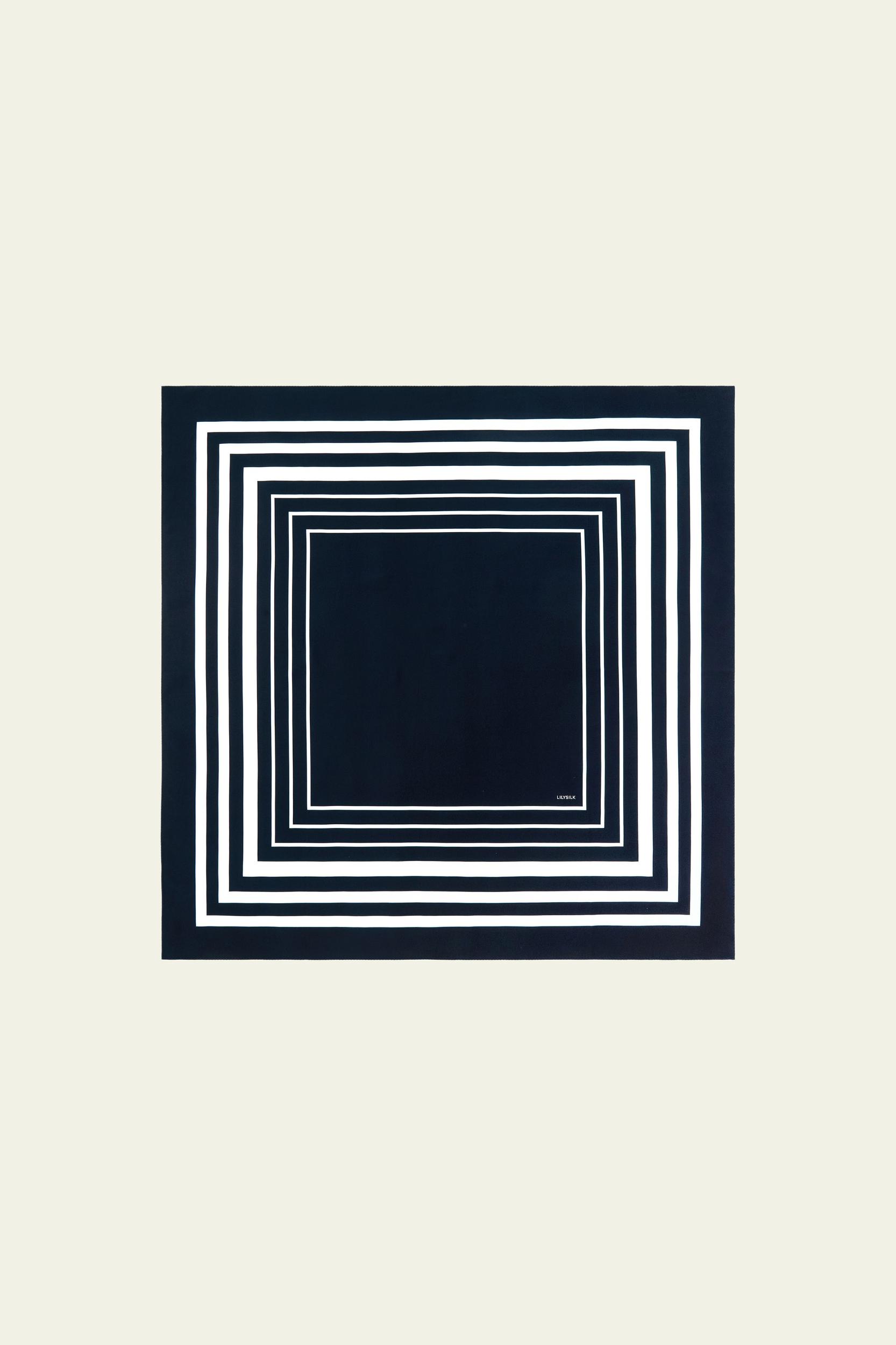 Geometric Print Silk Scarf Product Image