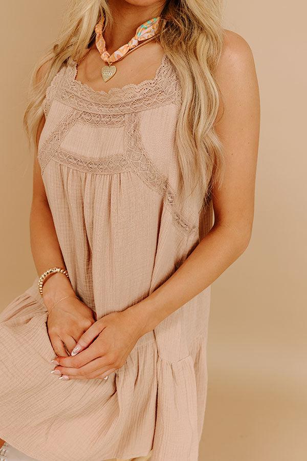 Sweet Sunset Lace Mini Dress Product Image