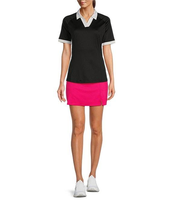 Callaway Stretch Knit Color Block V-Placket Short Sleeve Golf Polo Shirt Product Image