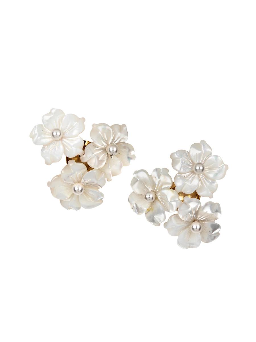 Womens Mart Mother-Of-Pearl Triple-Flower Stud Earrings Product Image