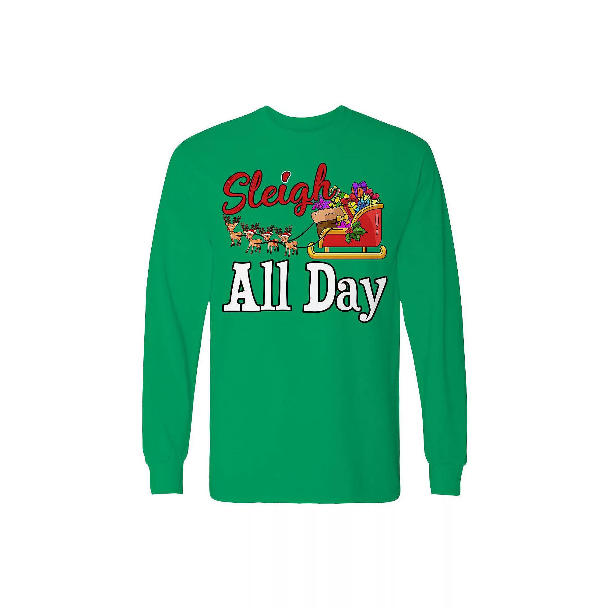 Men's Christmas Sleigh Gift Day Long Sleeve Graphic Tee, Adult Unisex,  Product Image