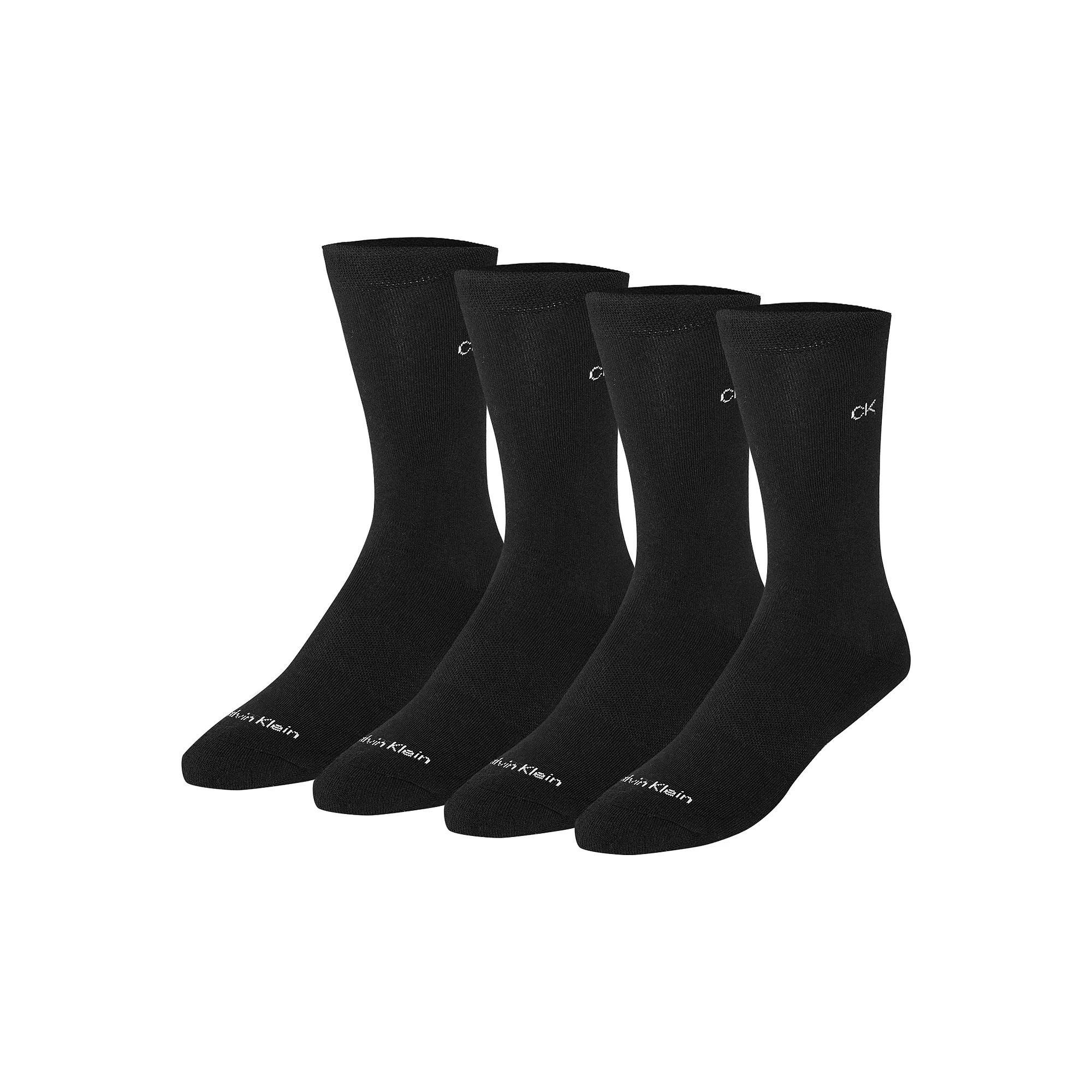Men's Calvin Klein Hybrid Cushion Dress Sock 4-Pack, Black Product Image