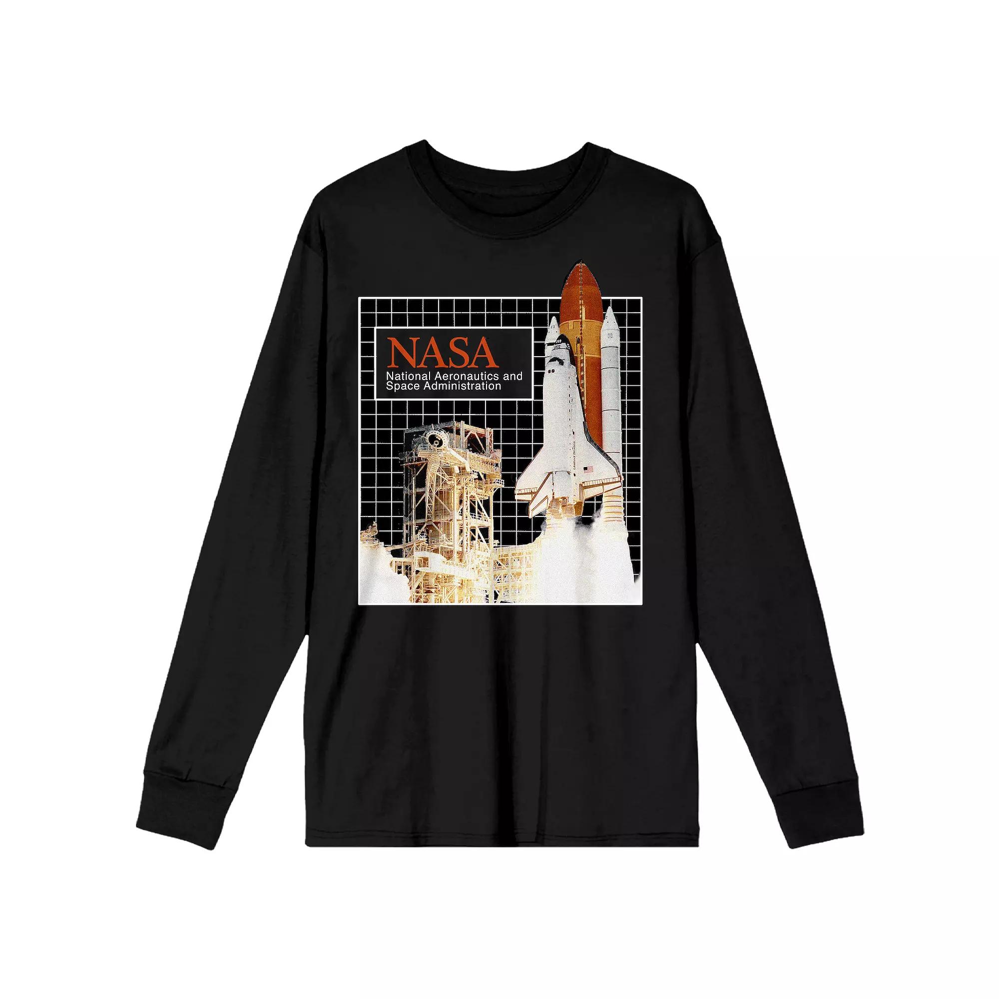 Men's NASA Logo and Realistic Tee, Size: Medium, Black Product Image