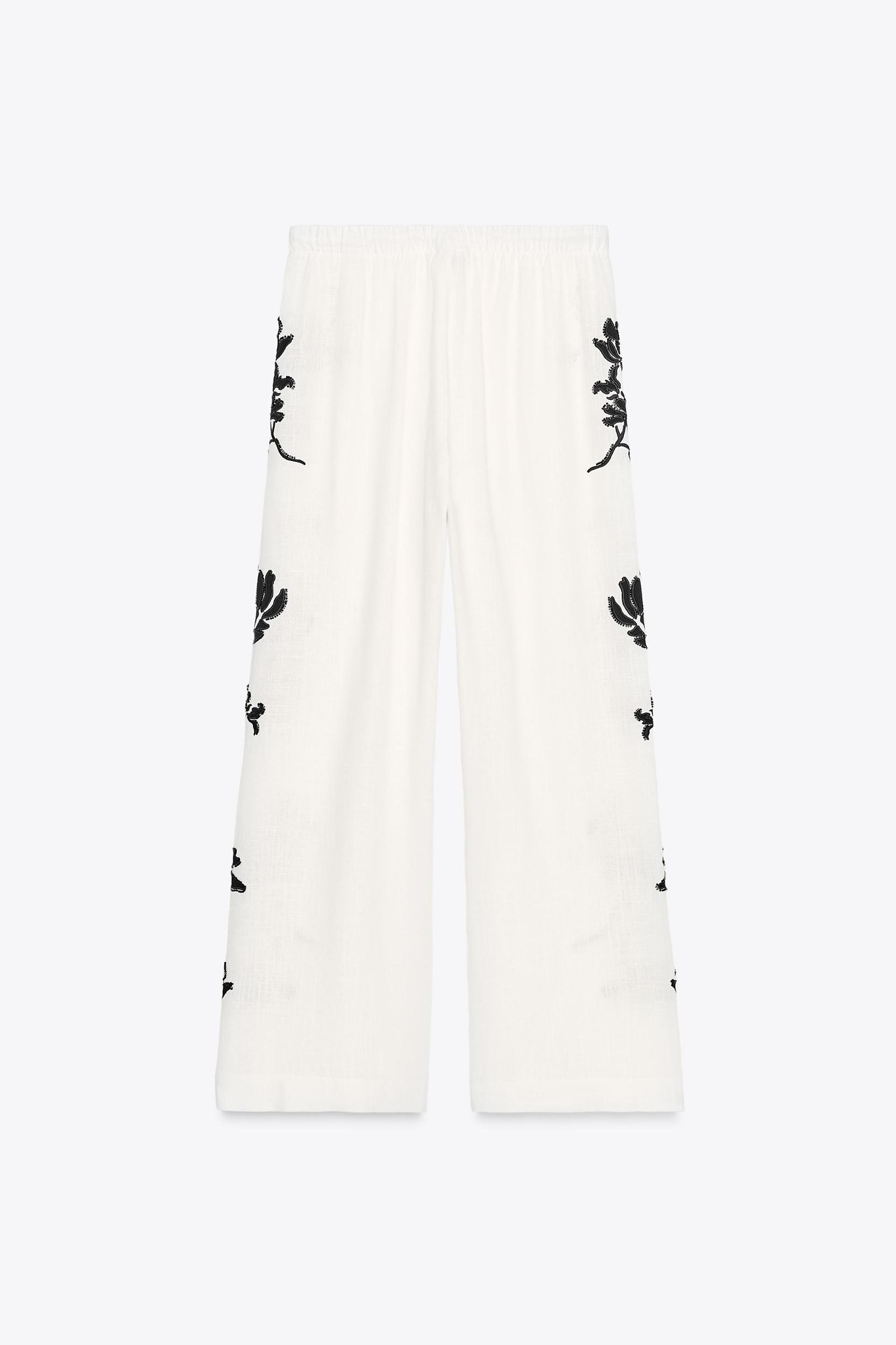 ZW COLLECTION FLORAL EMBROIDERED PANTS Product Image