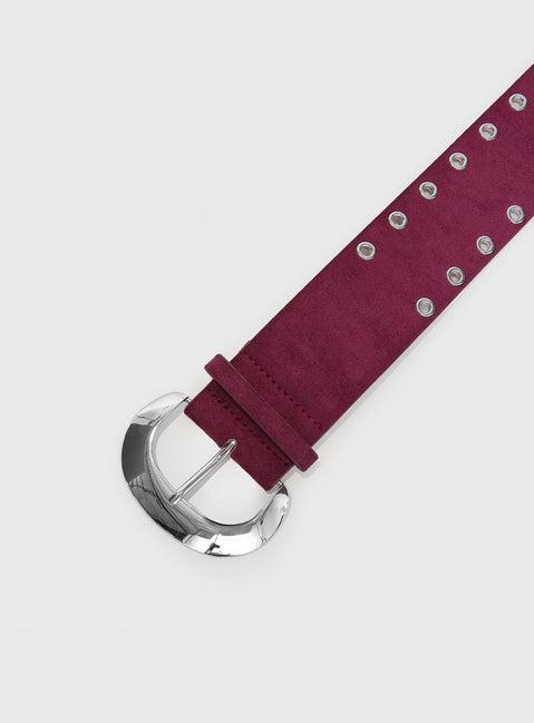 Captain Faux Suede Belt Red / Silver Product Image