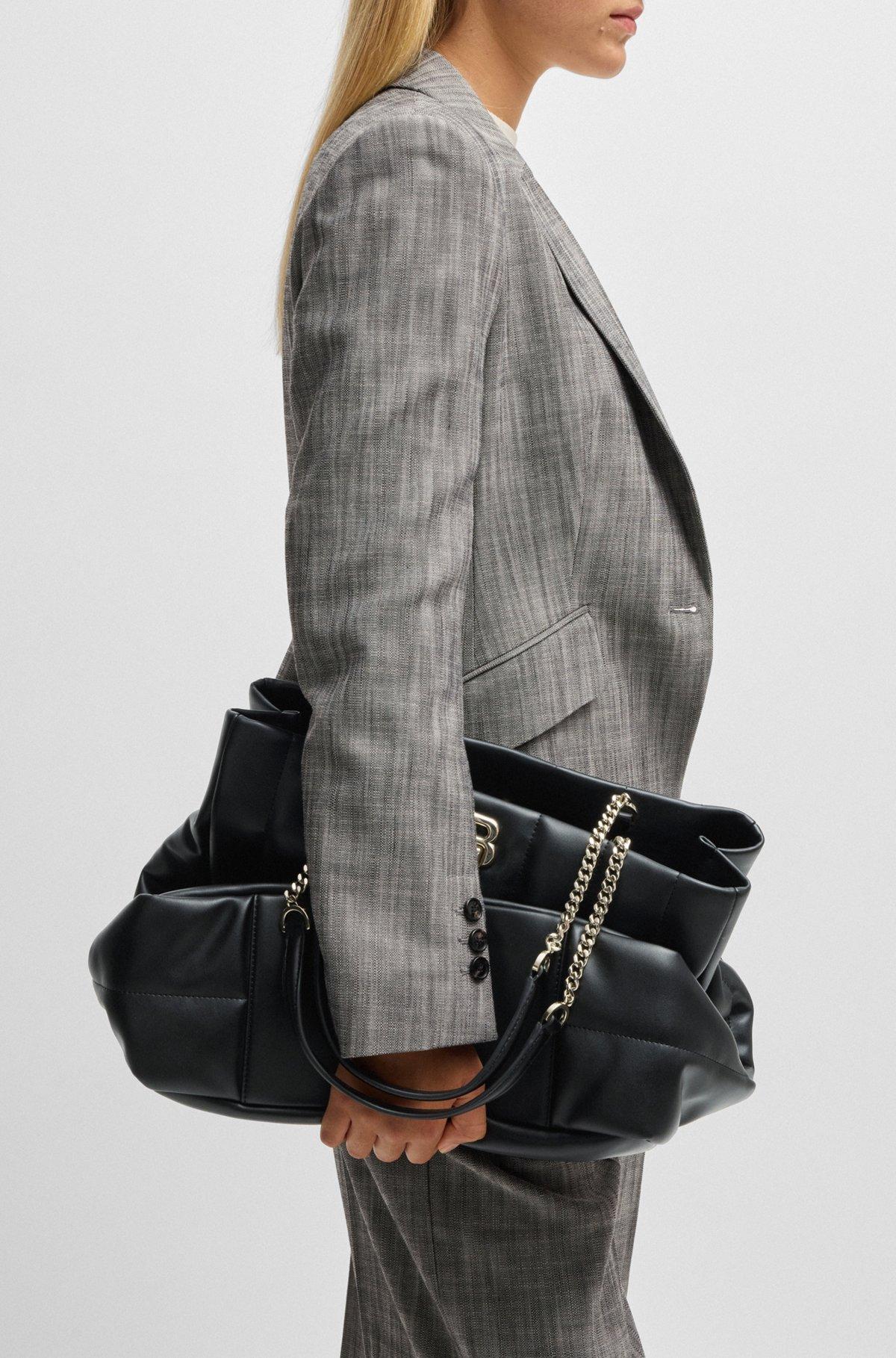 BOSS - Quilted tote bag with Double B monogram - Black Product Image