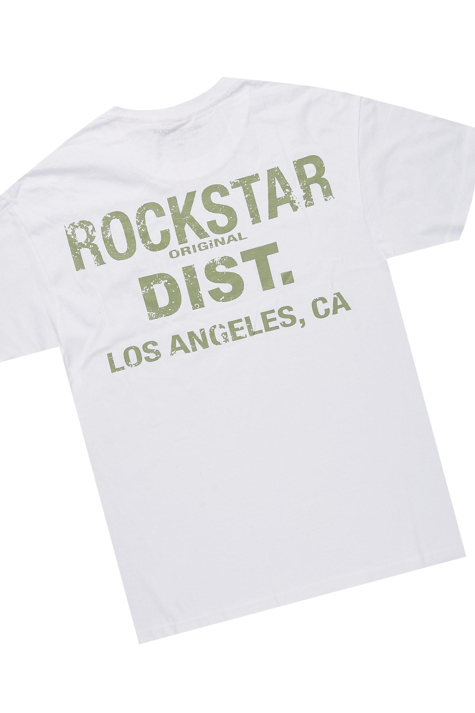 Lake White/Green T-Shirt & Denka Dark Blue Slim Jean Bundle Male Product Image