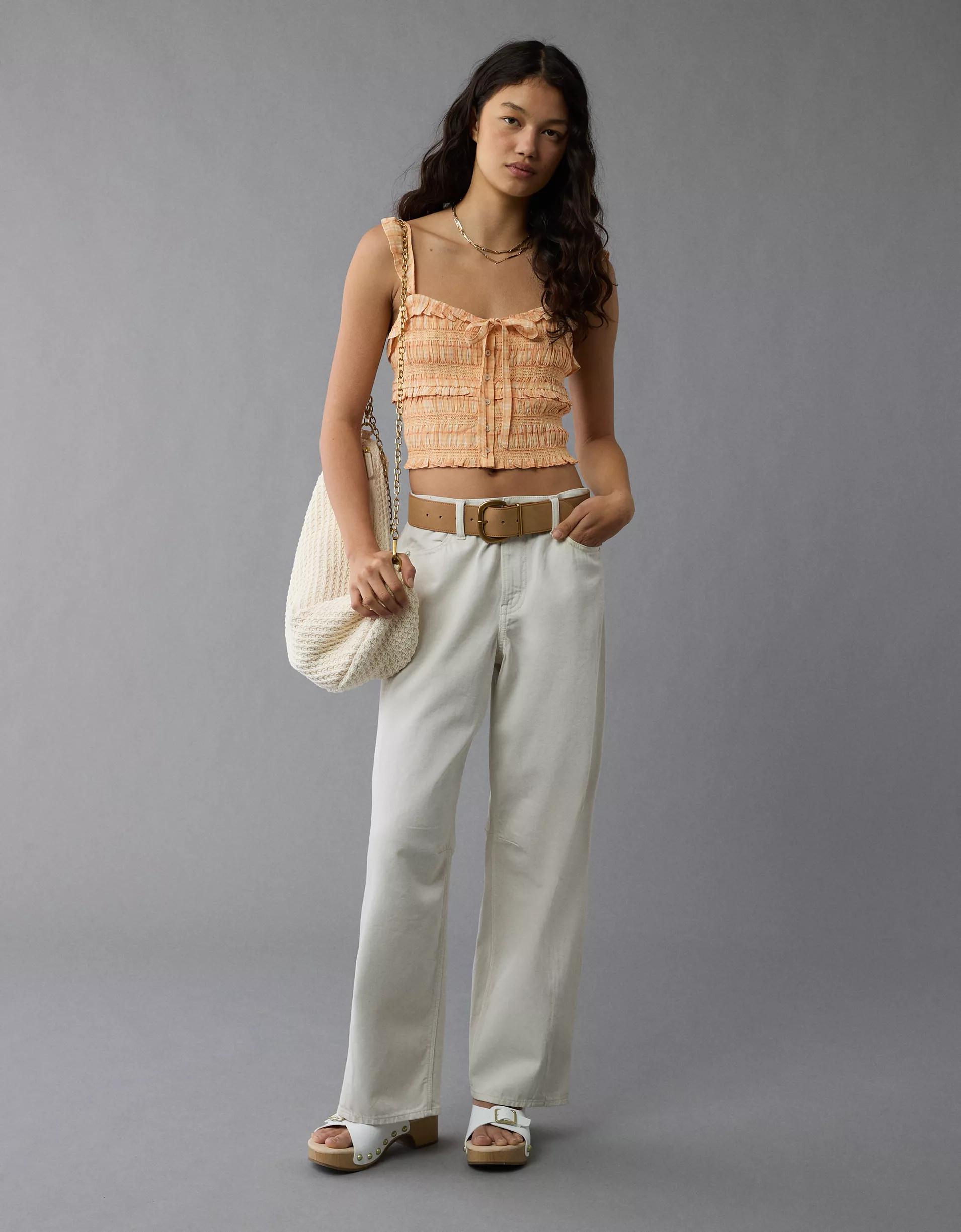 AE Smocked Ruffle Tank Top Product Image